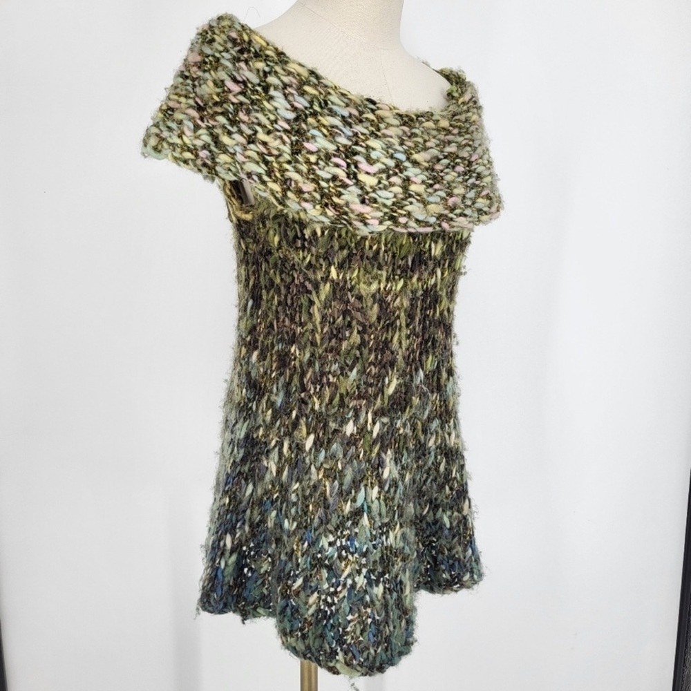 Free People Cowl Neck Hand Knit Vintage Sweater
